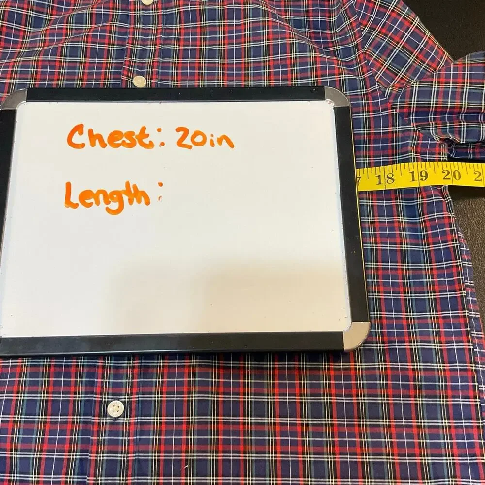 Ralph Lauren Blue and Red Checked Cotton Long Sleeve Button Down Size XL (Boys)